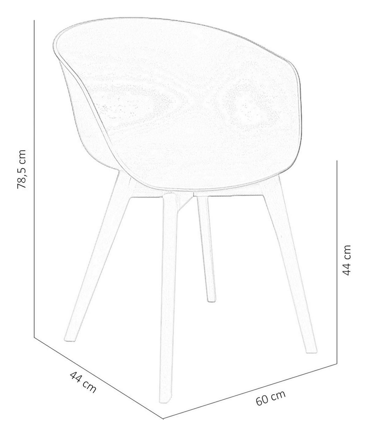 Armlehnstuhl-Set Noan - Naturfarben/Weiß, MODERN, Holz/Kunststoff (60/78,5/44cm) - MID.YOU