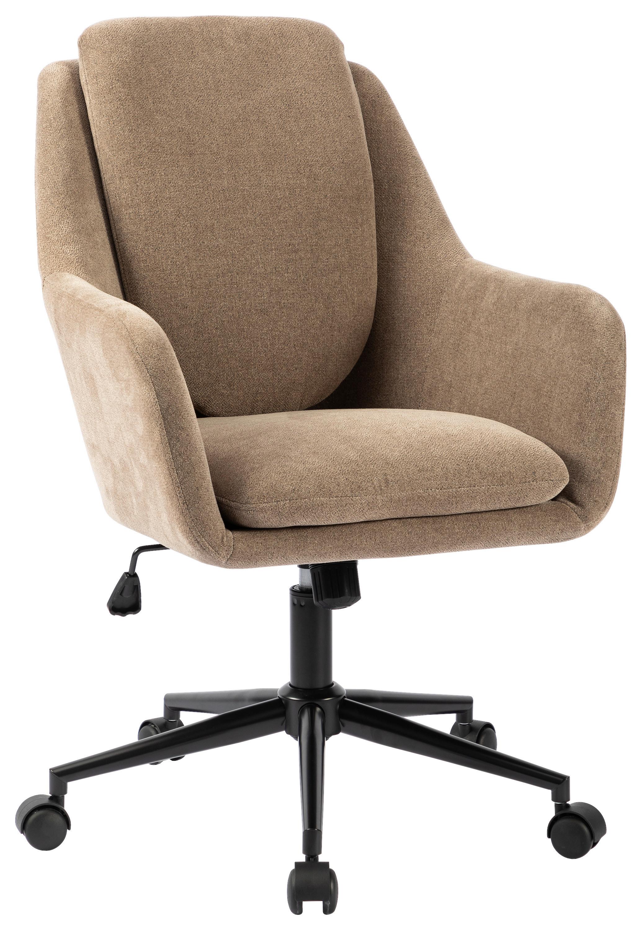 Drehstuhl Amalfi Beige B: 58 cm - Beige/Schwarz, MODERN, Kunststoff/Textil (58/91-99/71cm) - MID.YOU