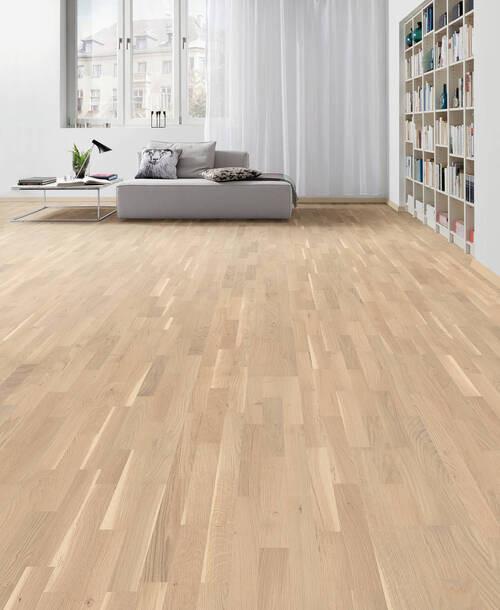Parkettboden Eiche Hellbraun Schiffsboden Stärke 12mm - Hellbraun, Basics, Holzwerkstoff (18/220cm) - Living by HARO