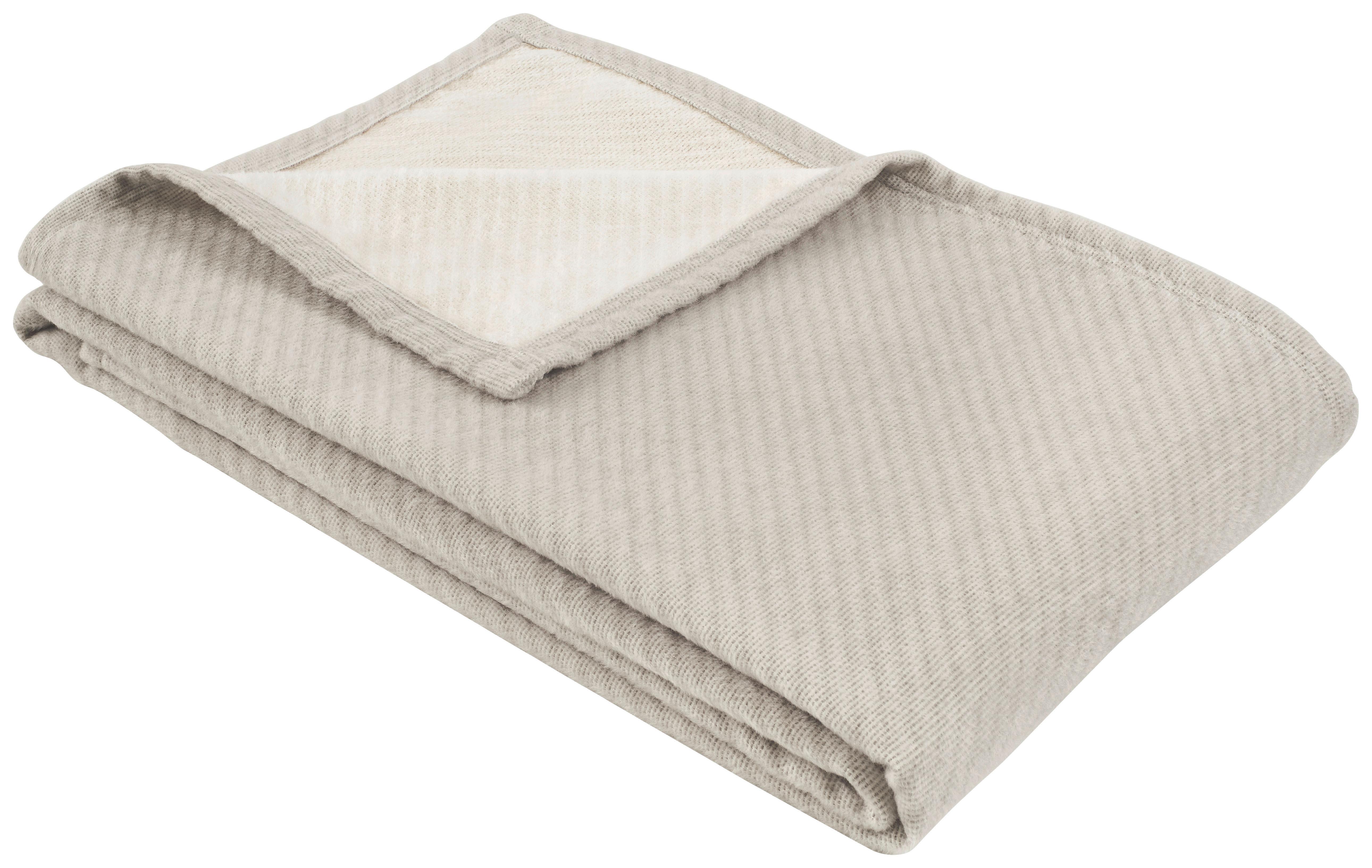 Kuscheldecke Hellgrau/ Naturfarben 140x200 cm - Hellgrau/Naturfarben, KONVENTIONELL, Textil (140/200cm) - Ibena