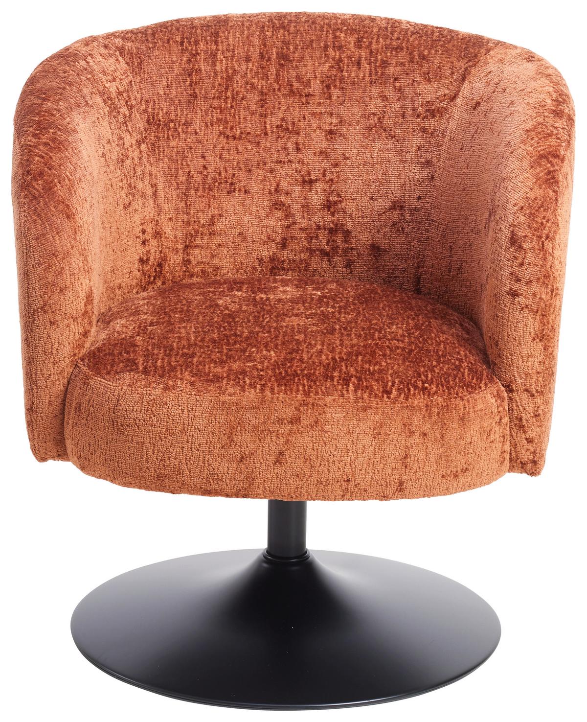 Otočná stolička GIRO, terakotová ženilka, max.120 kg - čierna/terakota, Modern, kov/textil (67/68/73cm) - Premium Living