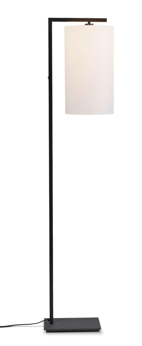 Stehlampe Boston Schwarz/ Weiß 1-Flammig - Schwarz/Weiß, Basics, Textil/Metall (35/160/35cm) - It's about Romi