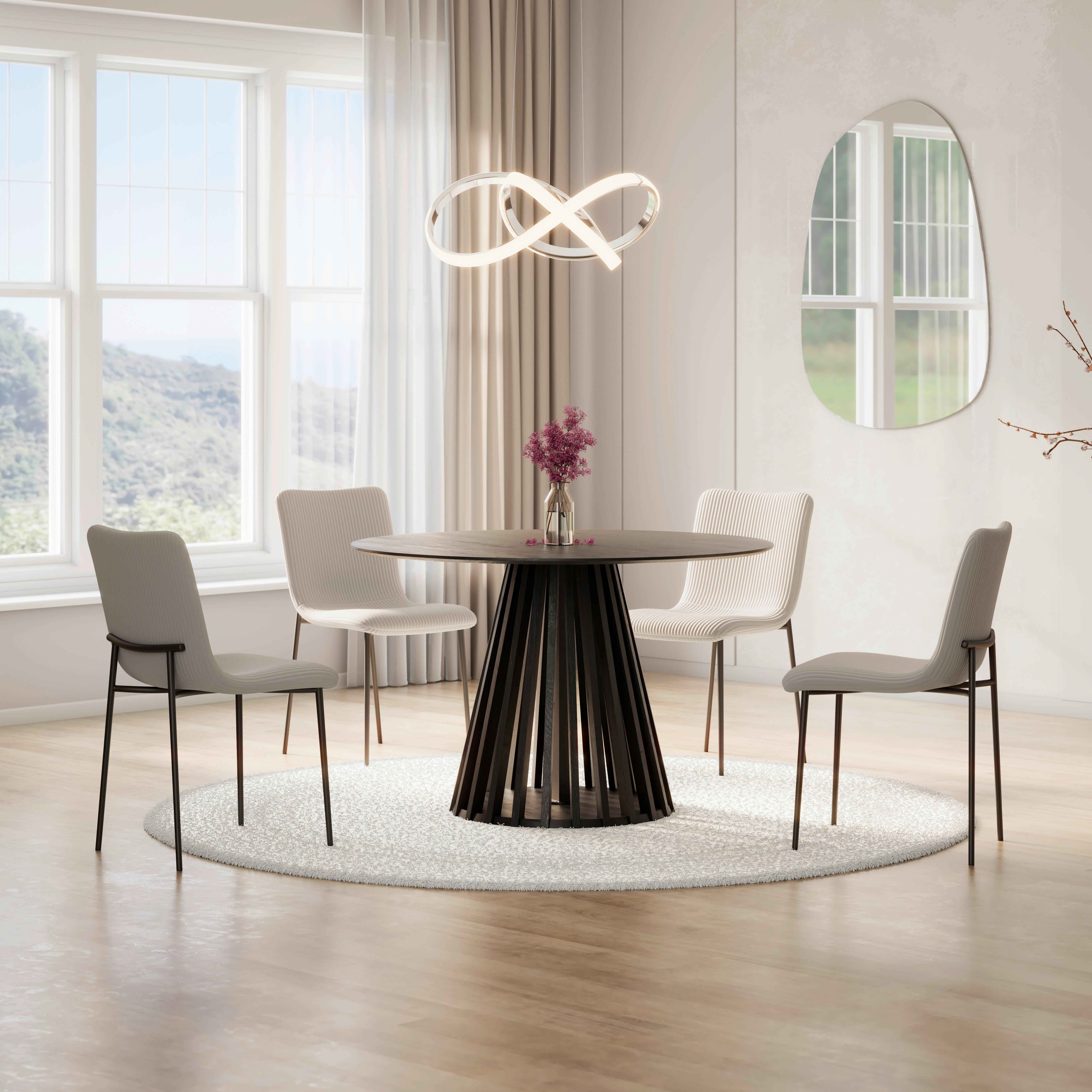 Jedálenský stôl ENINO 120 - čierna, Modern, drevo (120/120/75cm) - Bessagi Home