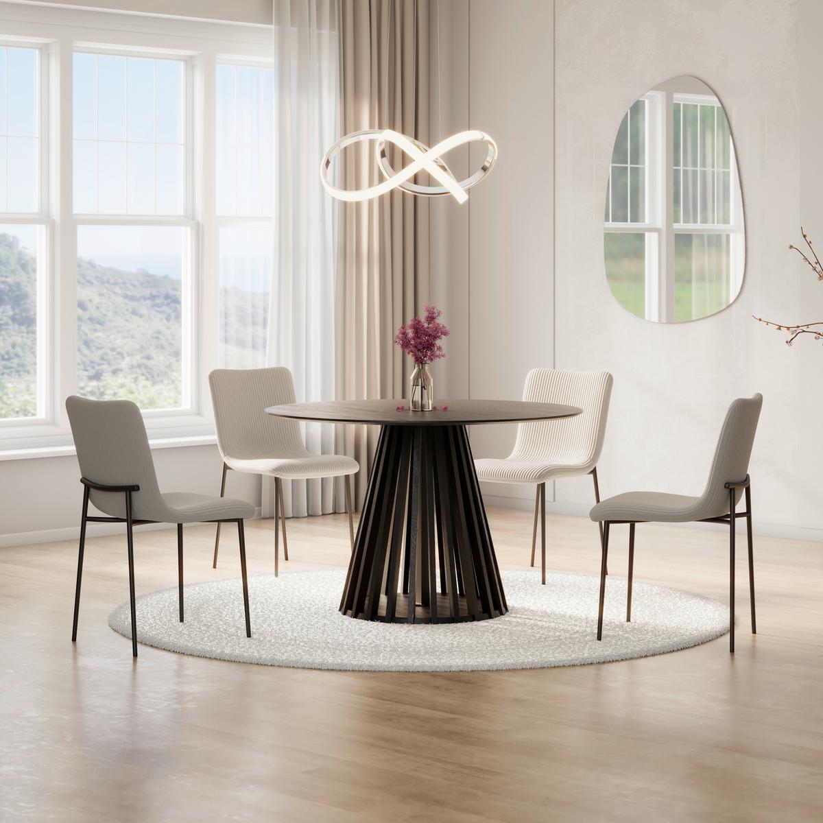 Jedálenský stôl ENINO 120 - čierna, Modern, drevo (120/120/75cm) - Bessagi Home