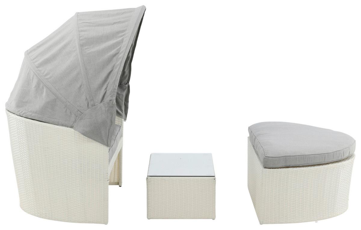 Sonneninsel Padova - Weiß, KONVENTIONELL, Kunststoff (153/72/76cm) - Gardenson