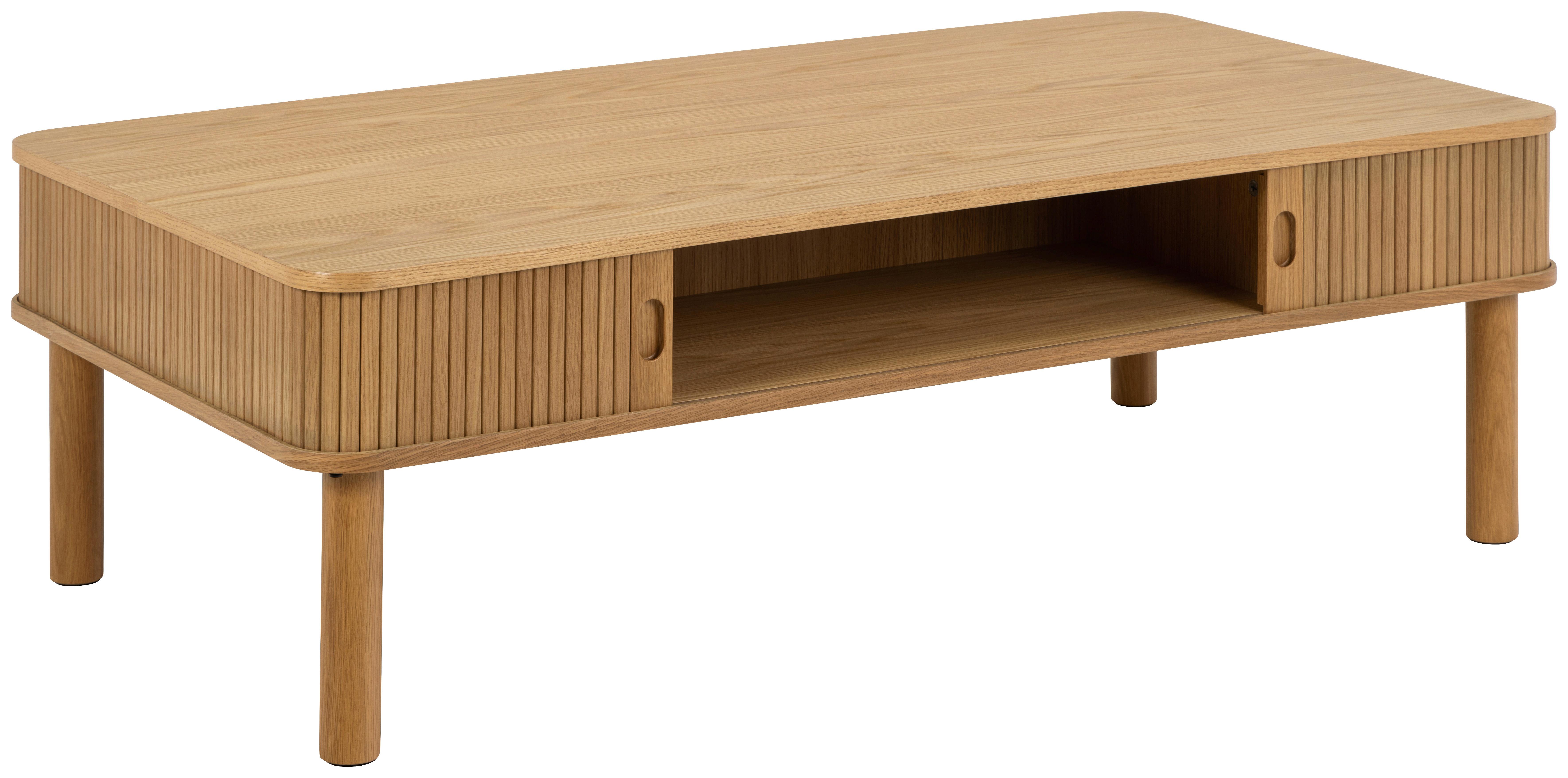 Konferenčný stolík LANGLEY - farba duba, Trend, kompozitné drevo (130/40/70cm)