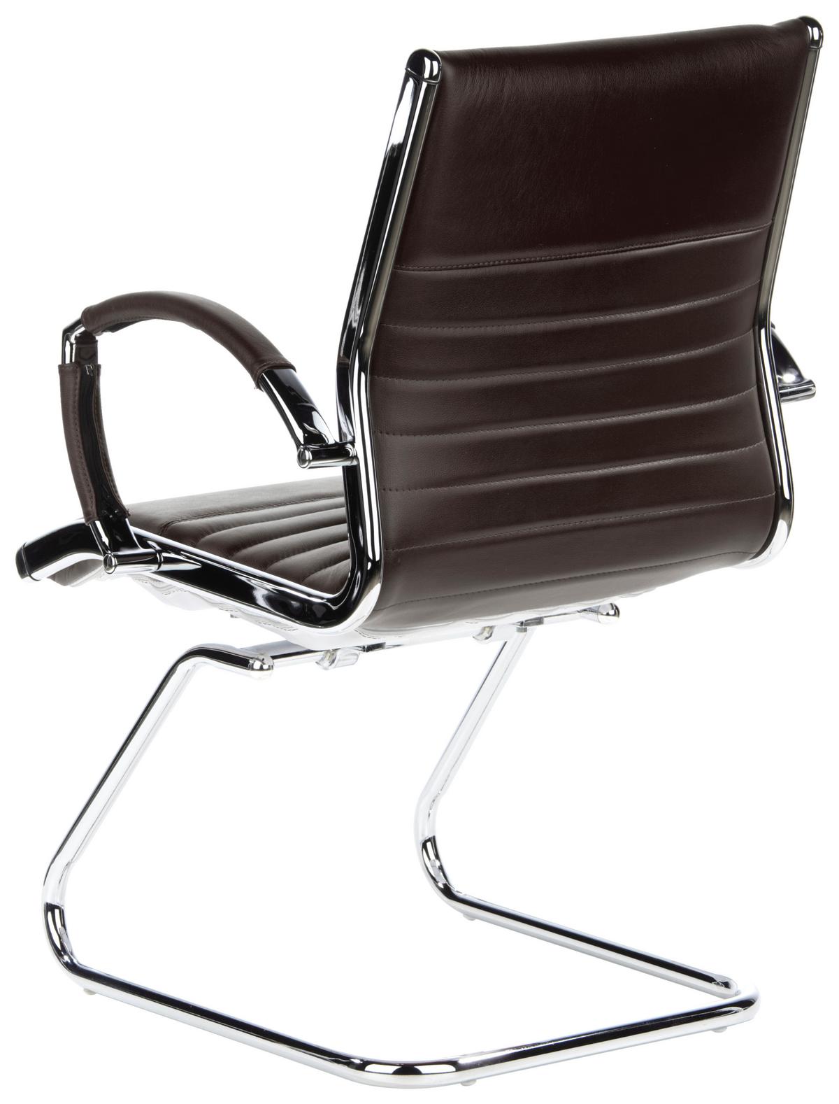 Besucherstuhl Parma V Dunkelbraun - Chromfarben/Dunkelbraun, MODERN, Leder/Textil (62/94/46cm) - MID.YOU