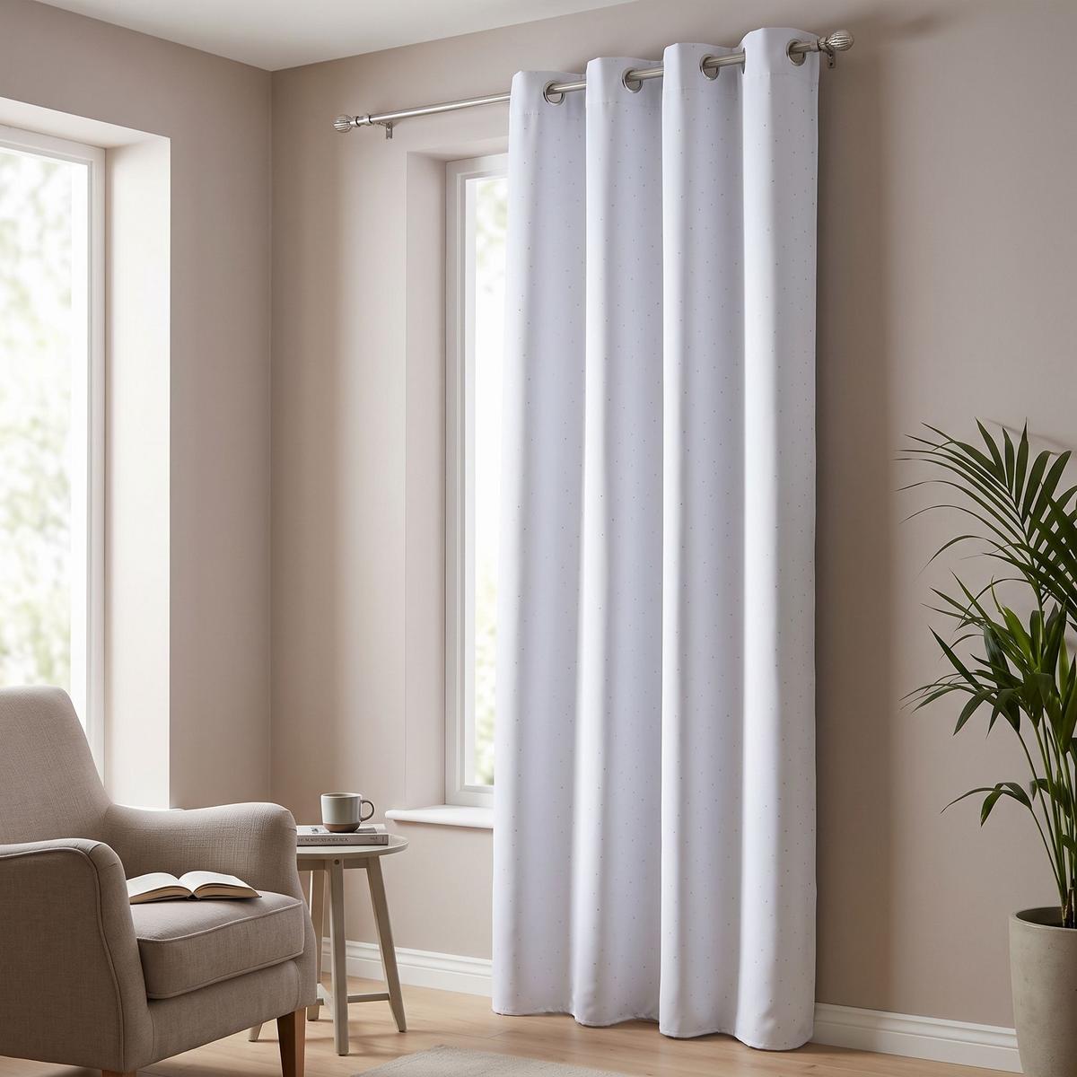 Verdunklungsvorhang mit Ösen Chrisi 135x245 cm Weiß - Weiß, ROMANTIK / LANDHAUS, Textil (135/245cm) - James Wood