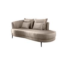 Ottomane Pistaccio Beige Velours, Rücken Echt B: 211 Cm - Beige/Schwarz, MODERN, Textil (211/85/101cm) - Livetastic