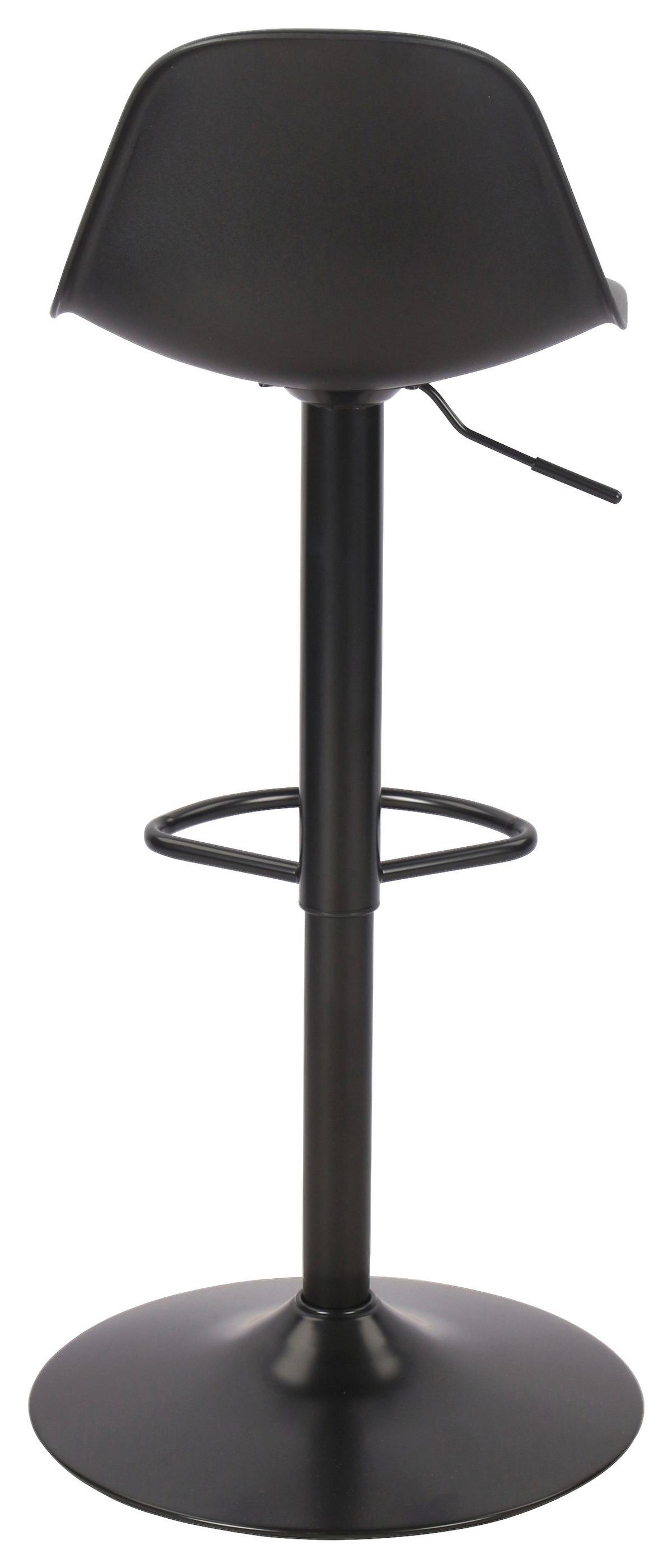 Barhocker höhenverstellbar Conte Lederlook Schwarz - Schwarz, MODERN, Kunststoff/Textil (44/112/49cm)