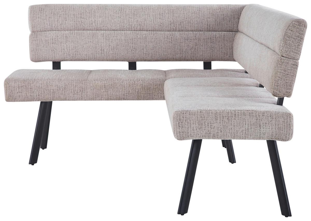 Eckbank Paros Beige, S: 150x190cm - Beige/Schwarz, KONVENTIONELL, Textil/Metall (150/190cm) - MID.YOU