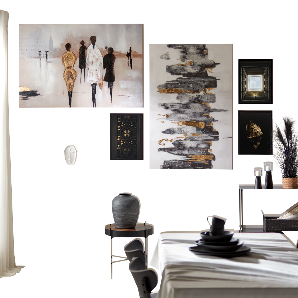 OBRAZ NA PLÁTNE Acryl, 120/80cm - čierna/žltá, drevo/textil (120/80cm) - Premium Living
