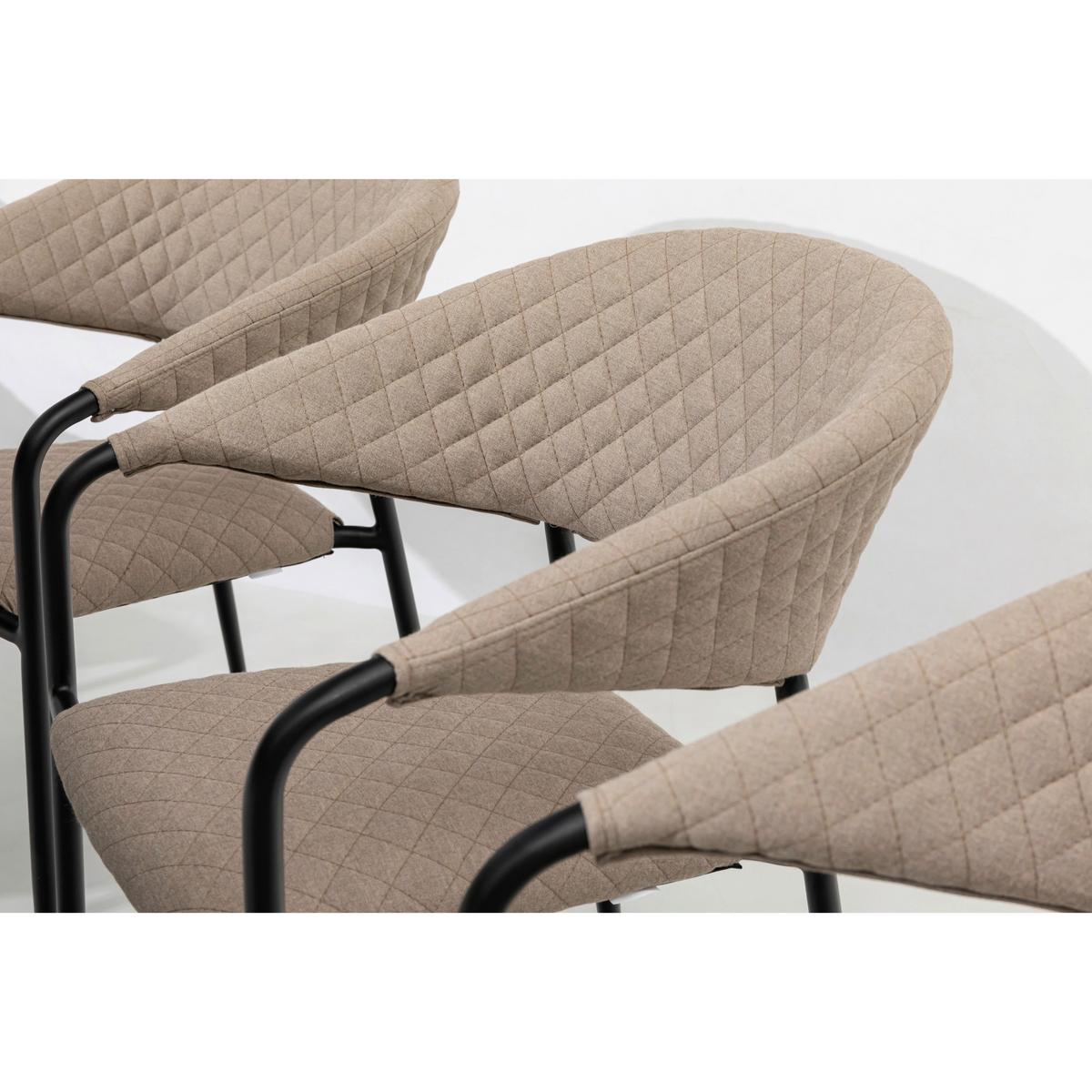 Stapelsessel Puro - Sandfarben/Anthrazit, MODERN, Textil/Metall (58/83/66cm) - Gardenson