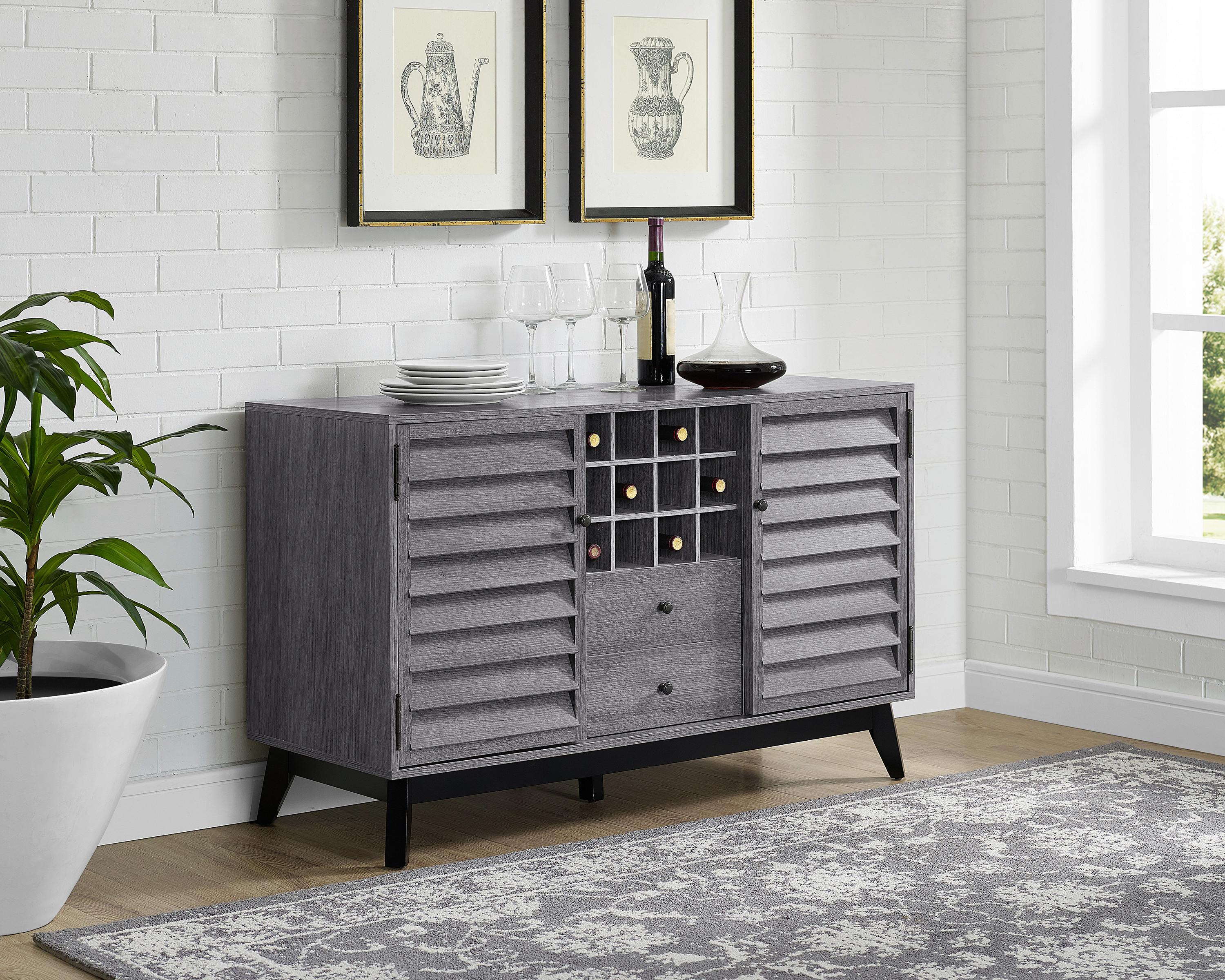 Weinregal Vaughn Grau Eiche Dekor B: 120 cm - Eichefarben/Eiche grau, Design, Holzwerkstoff (120/76/48cm) - MID.YOU