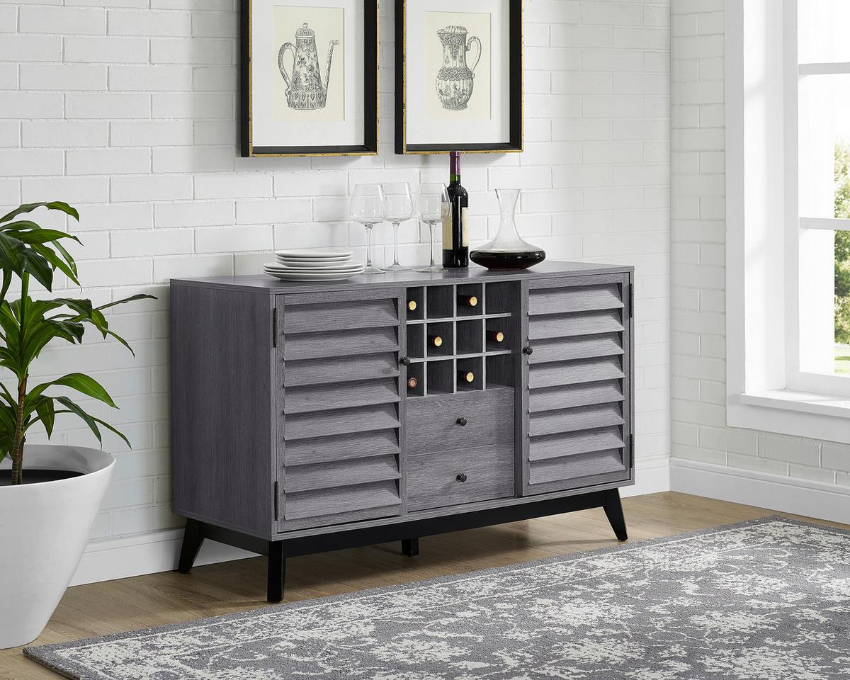 Weinregal Vaughn Grau Eiche Dekor B: 120 cm - Eichefarben/Eiche grau, Design, Holzwerkstoff (120/76/48cm) - MID.YOU