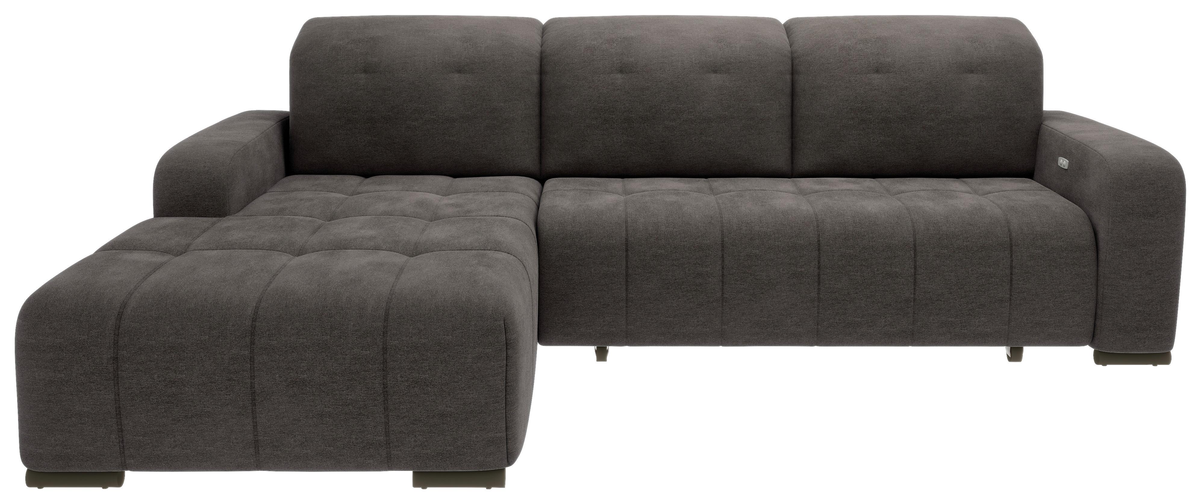Ecksofa Vicari - Anthrazit/Schwarz, MODERN, Textil (292/185cm) - Livetastic