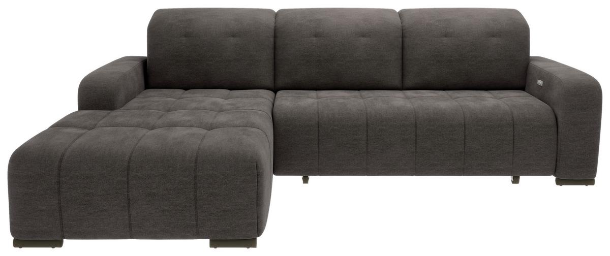 Ecksofa Vicari - Anthrazit/Schwarz, MODERN, Textil (292/185cm) - Livetastic