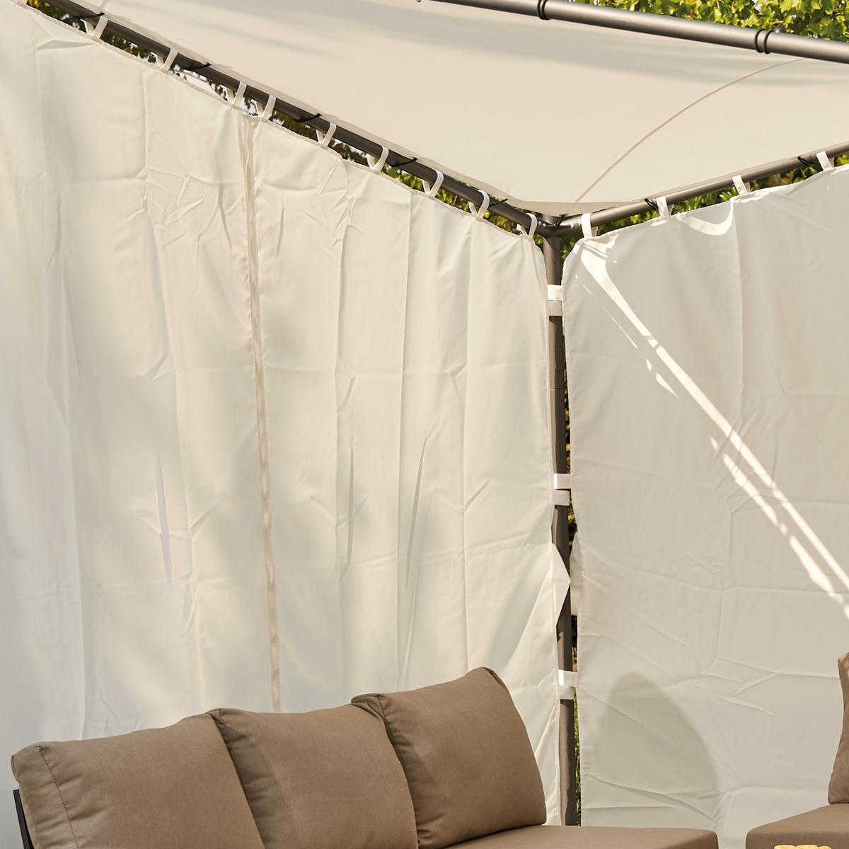 Pavillon-Seitenteil Berlino B: 300 cm, 2--Teilig. - Weiß, KONVENTIONELL, Textil (300/256cm) - Siena Garden