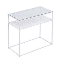 KONSOLENTISCH Weiß B: 80 cm - Weiß, Design, Glas/Metall (80/40/77cm) - MID.YOU