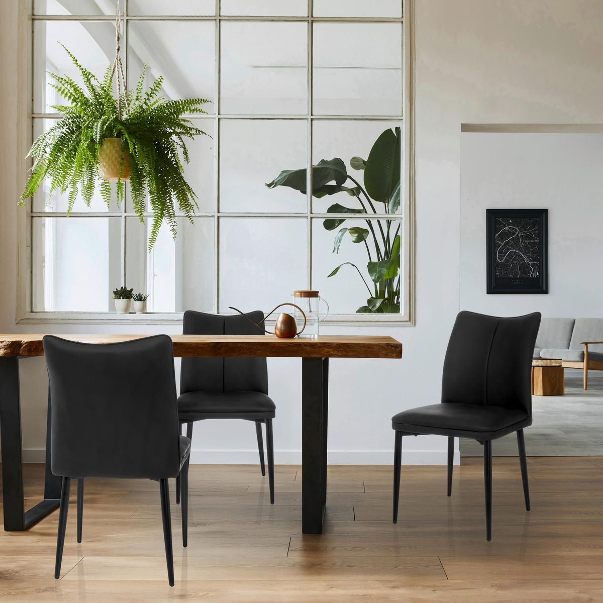 Stuhl Viseto Schwarz B: 47 cm - Schwarz, MODERN, Textil/Metall (47/87/61cm) - MID.YOU