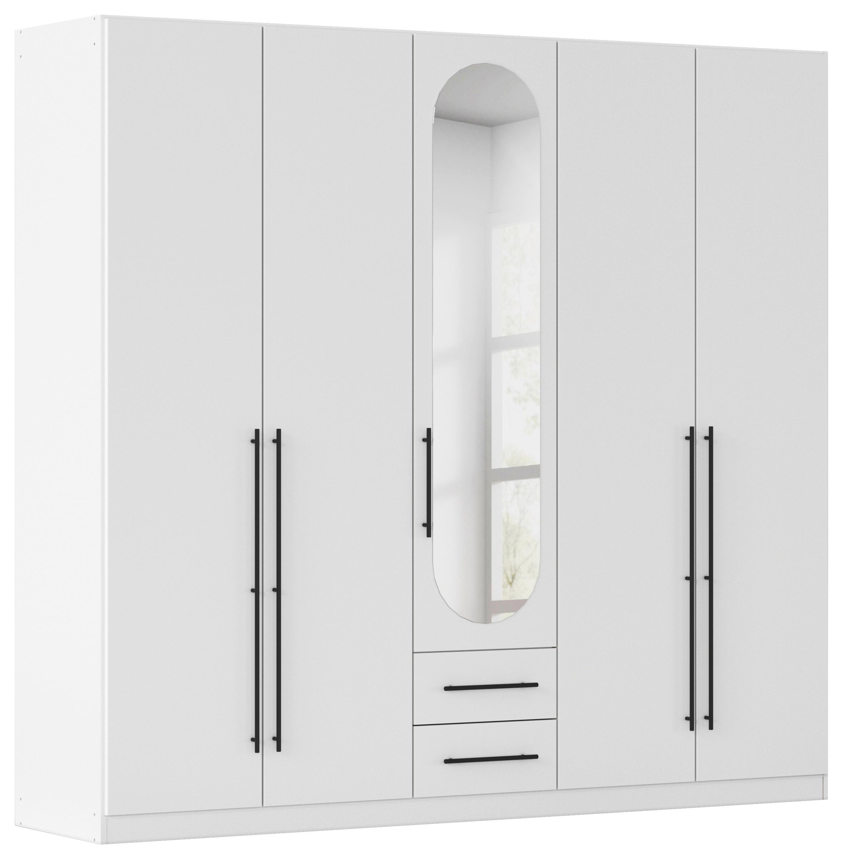 ŠATNÍ SKŘÍŇ S OTOČNÝMI DVEŘMI VELORA, šířka 226 cm - bílá/černá, Konvenční, kov/kompozitní dřevo (226/210/54cm) - Mömax