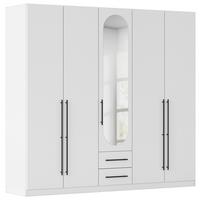 ŠATNÍ SKŘÍŇ S OTOČNÝMI DVEŘMI VELORA, šířka 226 cm - bílá/černá, Konvenční, kov/kompozitní dřevo (226/210/54cm) - Mömax