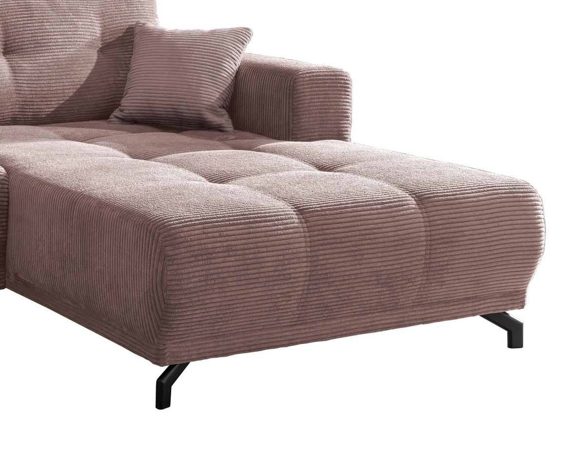 Ecksofa Restato Rosa S: 246/177 Cm - Schwarz/Rosa, MODERN, Holz/Textil (246/177cm) - MID.YOU