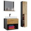Badmöbel-set 4-tlg. Lendas B: 60 Cm Anthrazit/eiche Dekor - Honigeiche/Anthrazit, MODERN, Keramik/Holzwerkstoff (94cm) - MID.YOU