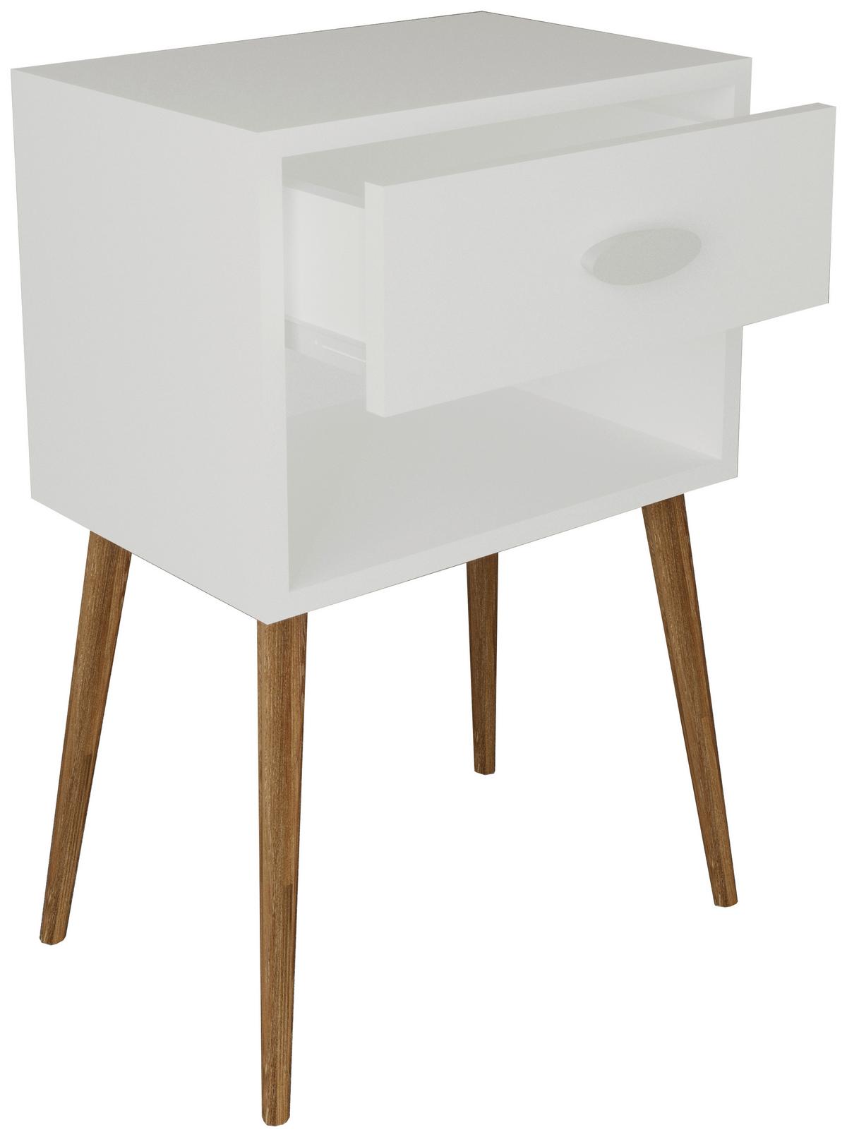 Nachkästchen Weiß H: 70 Cm Singol - Honigeiche/Weiß, MODERN, Holzwerkstoff (45/70/30cm) - MID.YOU