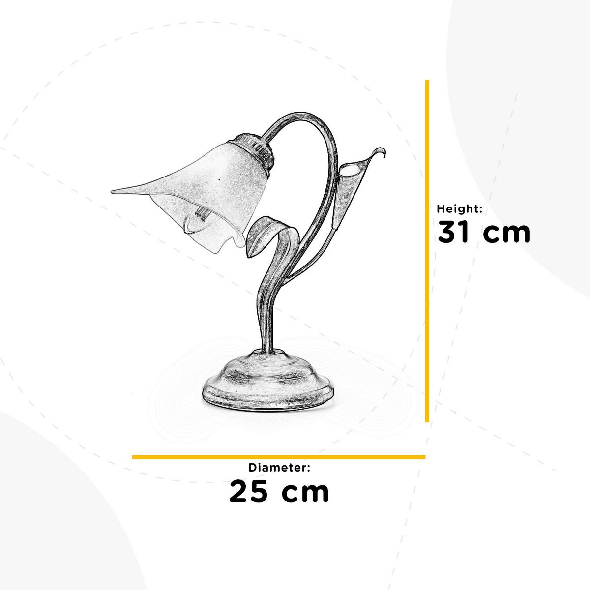 Tischleuchte 4722/L - Weiß, Natur, Metall (25/31cm)
