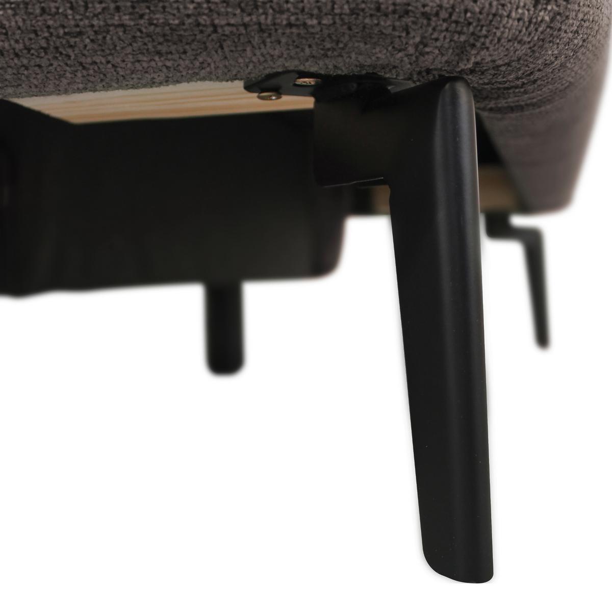 Ecksofa mit Bettkasten Lagacy 260x192 cm Webstoff Graubraun - Graubraun/Schwarz, Design, Textil (260/192cm) - MID.YOU