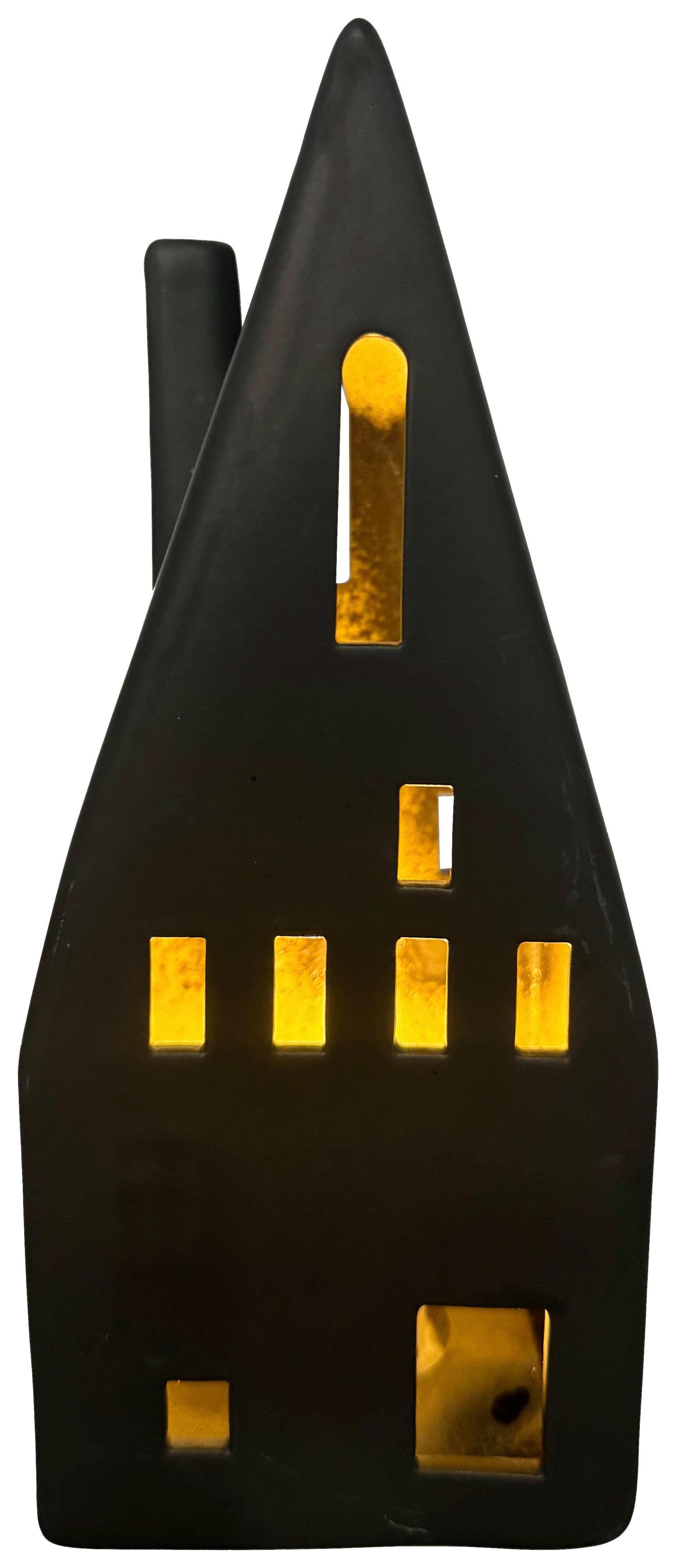 Dekoračný dom LED/tepla biela - čierna, Konventionell, keramika (7,8/20,7/7,8cm) - Mömax