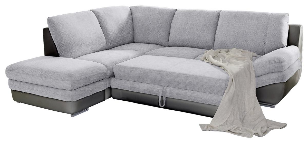Wohnlandschaft In L-form Nardo 221x264 Cm - Chromfarben/Dunkelgrau, MODERN, Textil (221/264cm) - MID.YOU