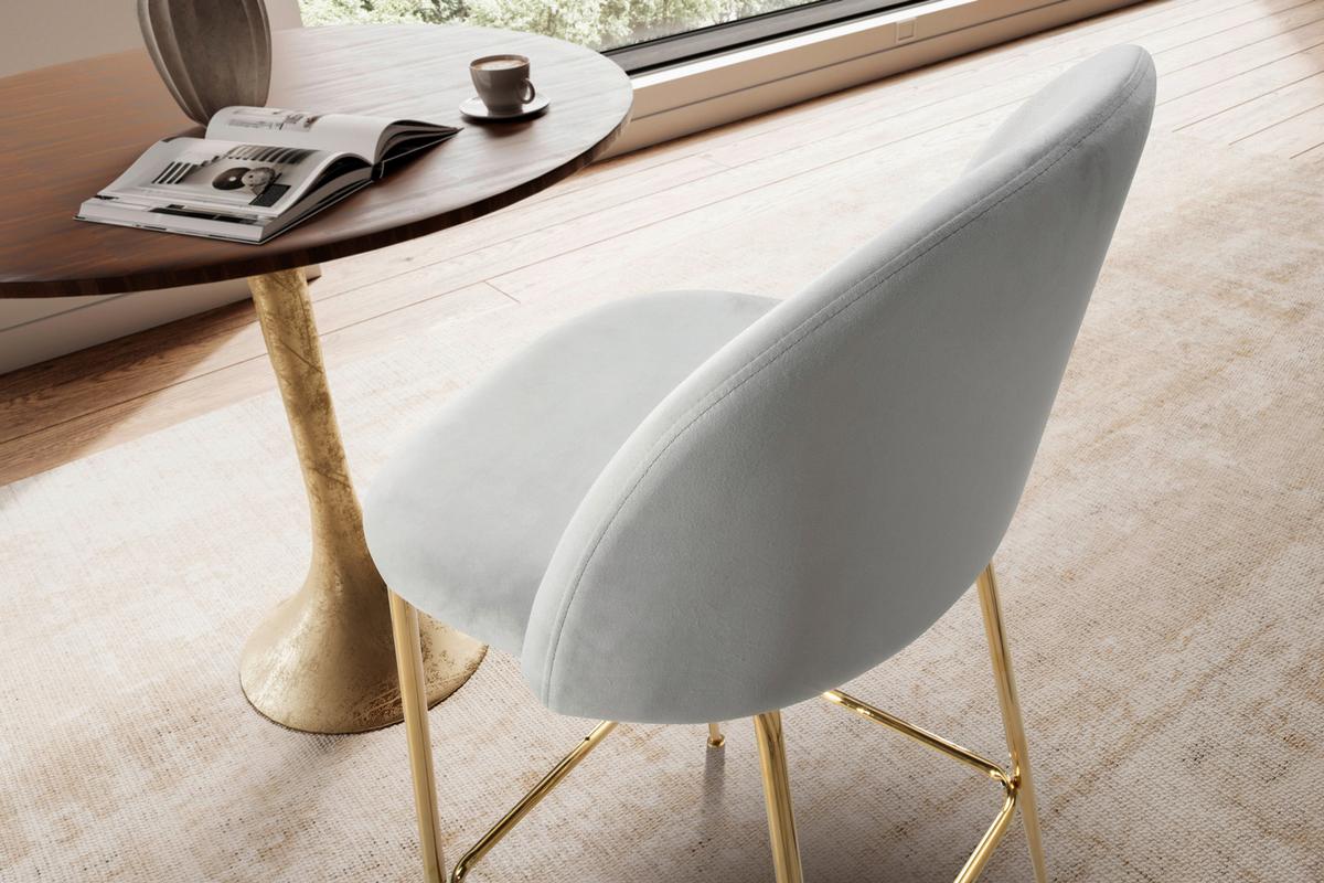 Barhocker Grau B: 50 Cm - Goldfarben/Grau, Design, Textil/Metall (50/102/50cm) - MID.YOU