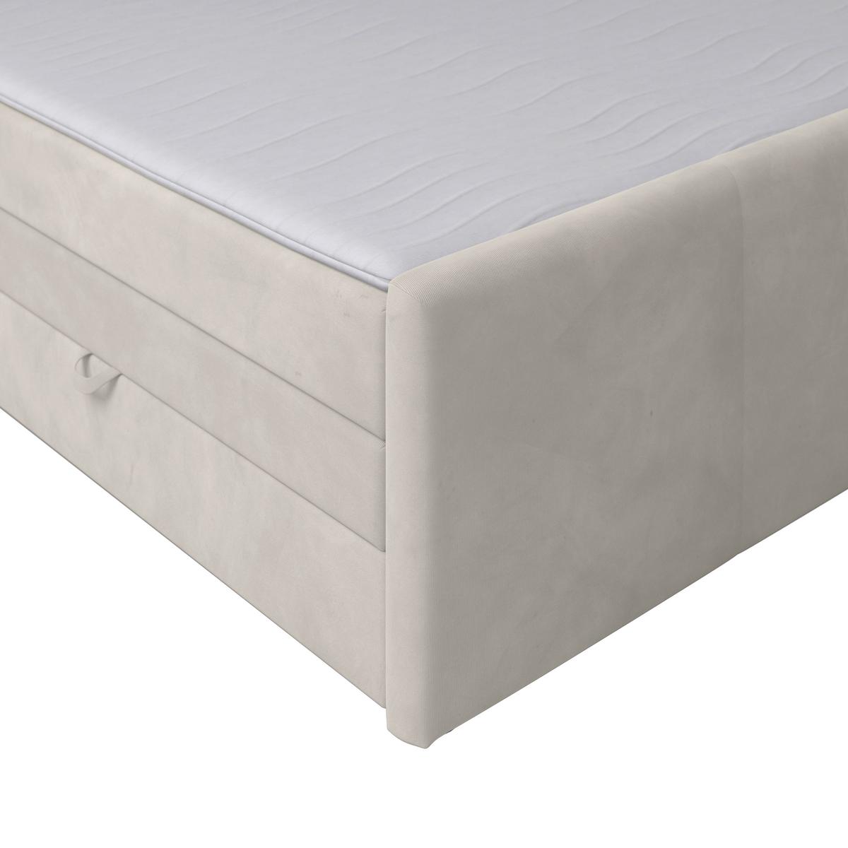 Boxspringbett mit Bettkasten Bologna 180x200 cm Creme - Hellgrau/Creme, MODERN, Holzwerkstoff/Kunststoff (180/200cm) - MID.YOU