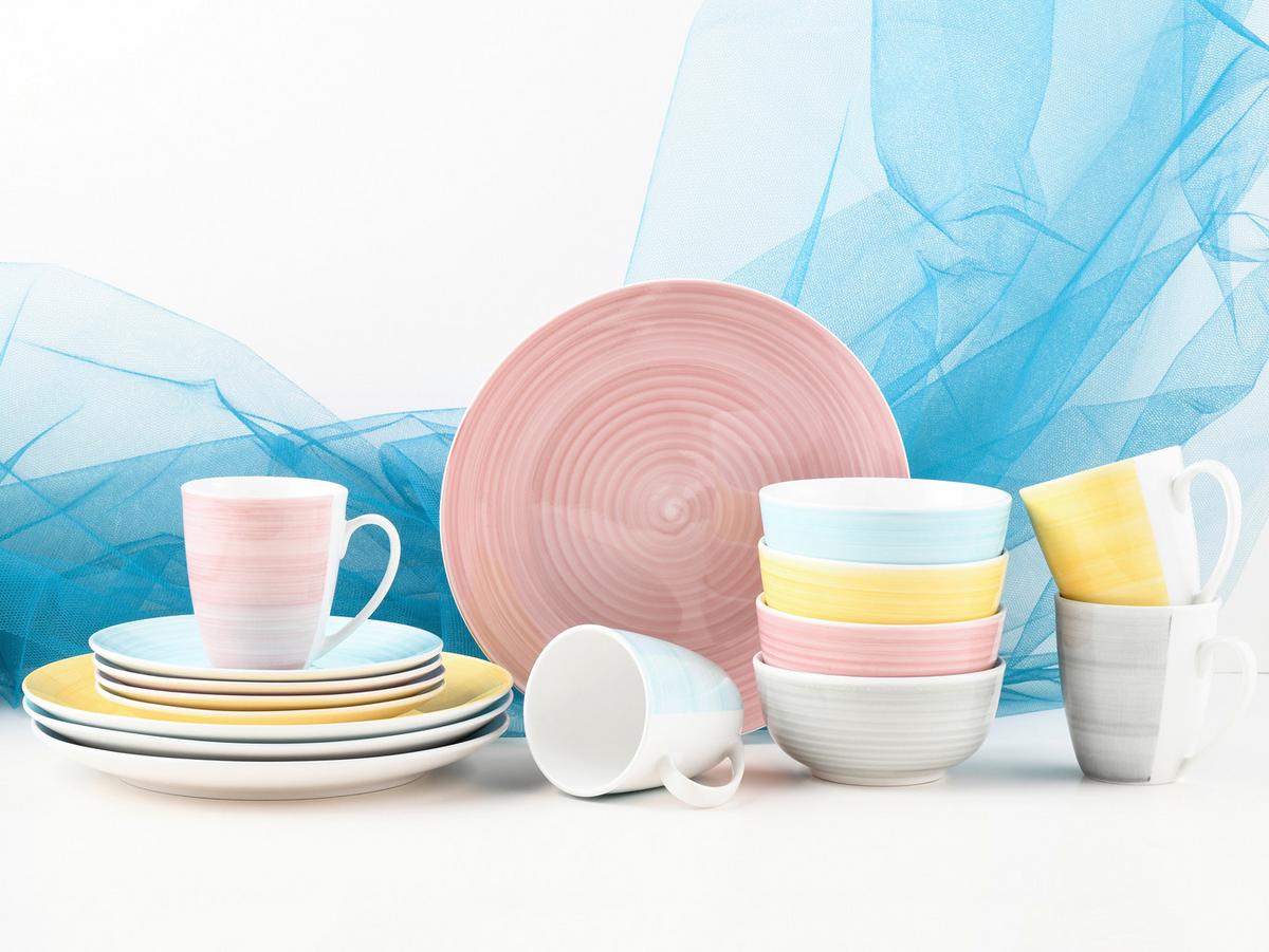 Kombiservice Porzellan 4 Personen Geschirr Set - Multicolor, Keramik (30/31,5/33cm) - Creatable