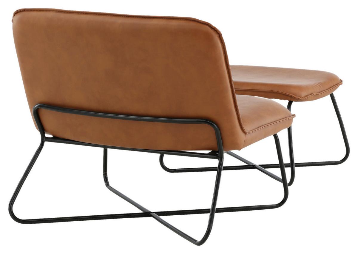 Sesselset X-Lounge - Schwarz/Braun, Design, Textil/Metall (78/71/75cm) - Livetastic
