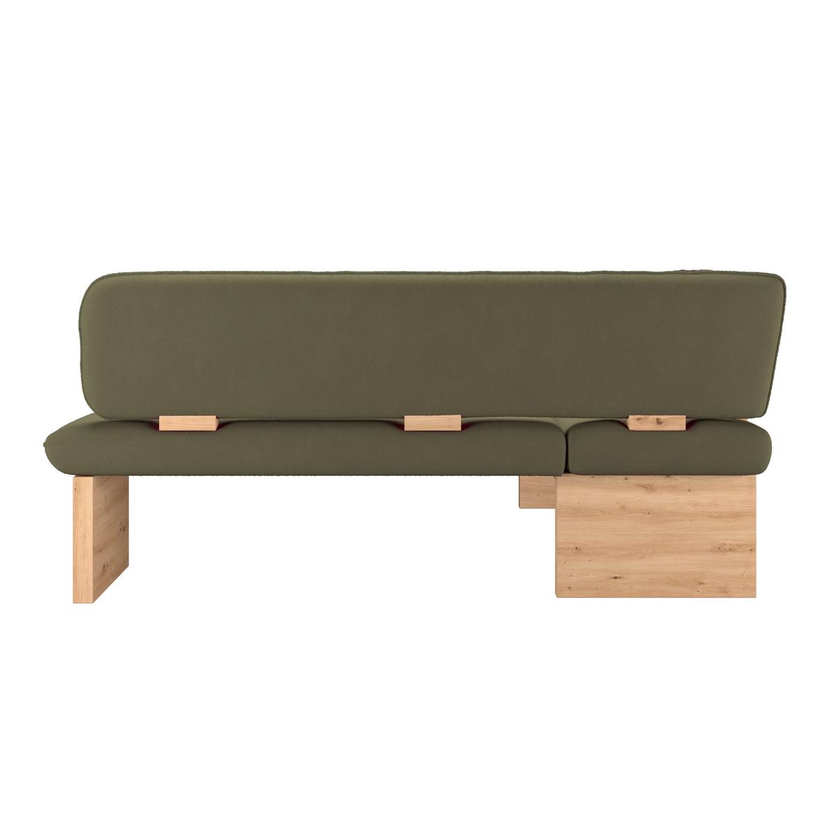 Eckbank Beluna Ii Webstoff Grün, B: 170cm - Eichefarben/Grün, KONVENTIONELL, Holz/Textil (170/212cm) - James Wood