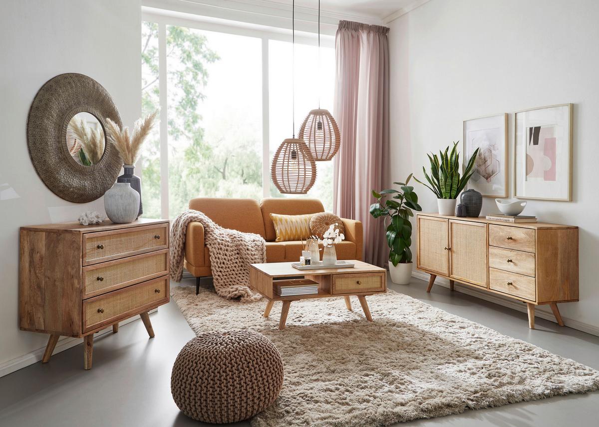 Sideboard Mangoholz Braun B: 140 Cm - Braun, Design, Holz (140/75/40cm) - MID.YOU