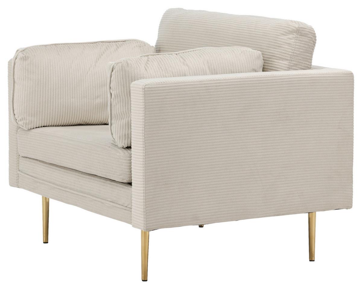 Sessel Boom - Beige/Goldfarben, Design, Textil/Metall (110/84/86cm) - Livetastic