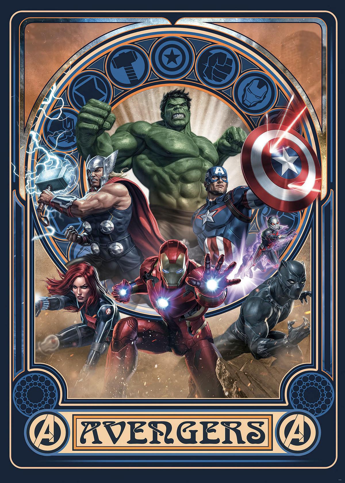 Fototapete Avengers Ornament - Multicolor, Trend, Textil (200/280cm)
