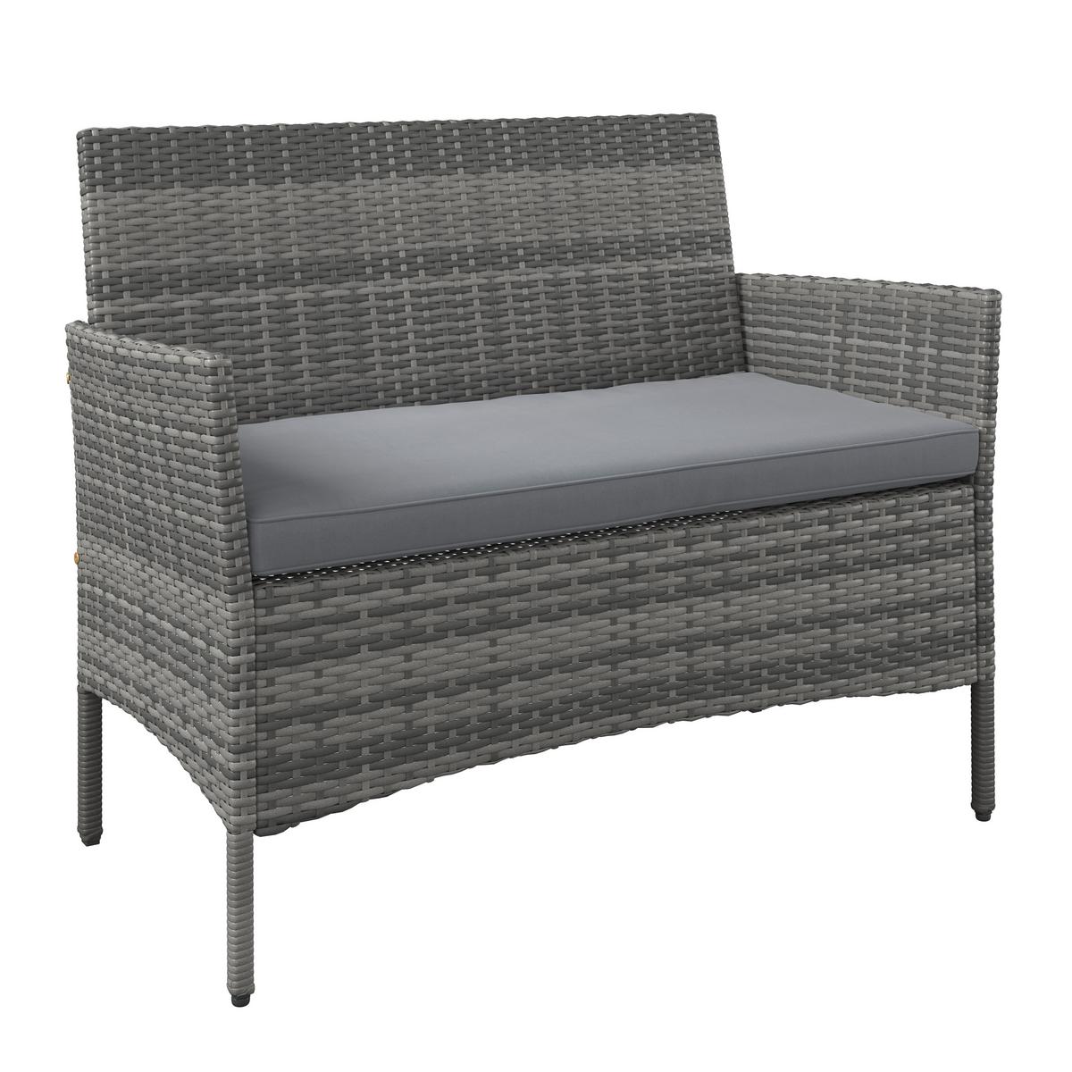 Loungegarnitur Cusco - Grau, MODERN, Kunststoff/Textil - Beldano