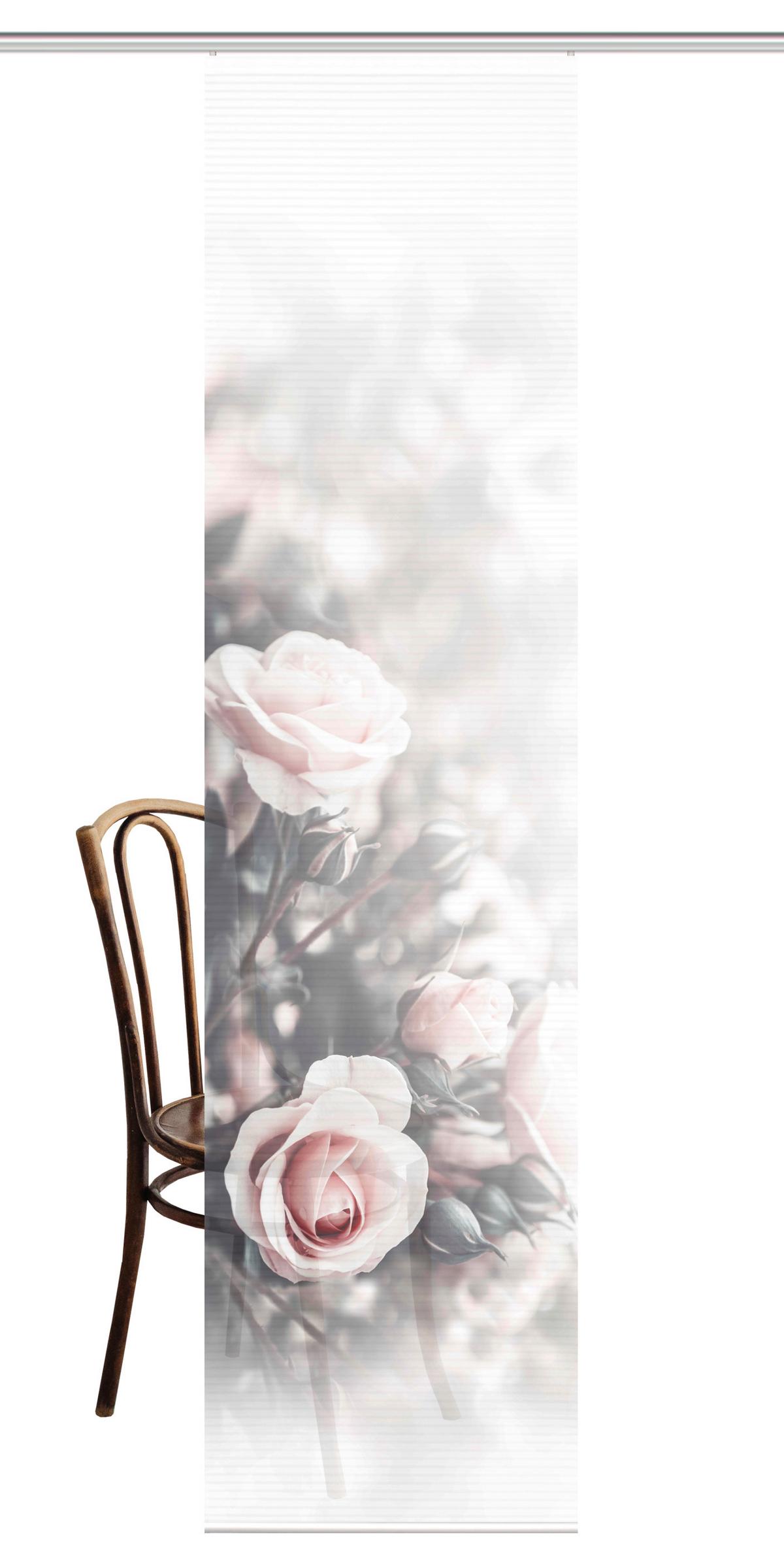 Flächenvorhang Poesia - Rosa, Natur, Textil (60/245cm)
