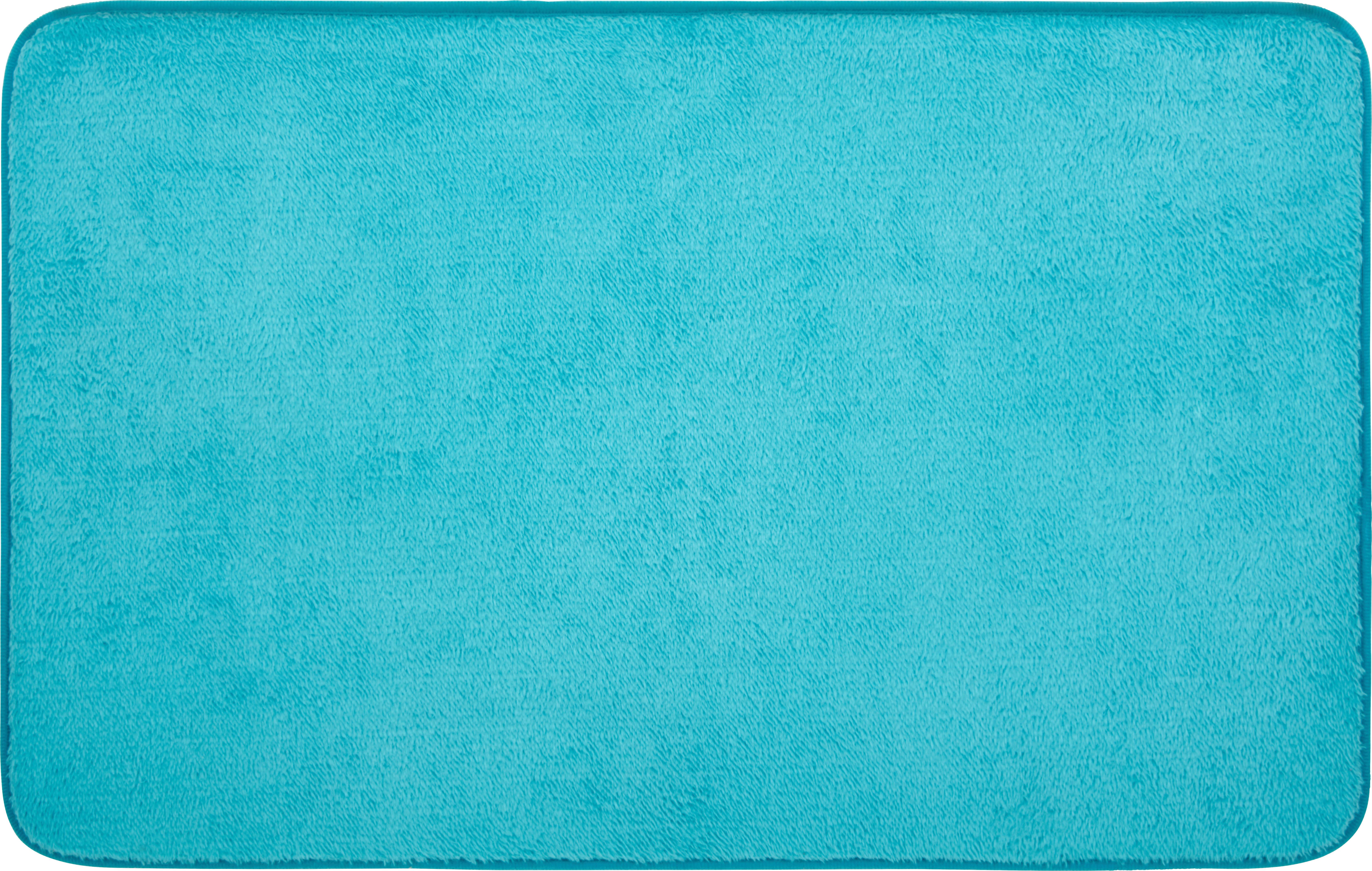 Badematte Lisa Türkis 45x70 cm Rutschhemmend - Türkis, KONVENTIONELL, Textil (45/70cm) - Ondega