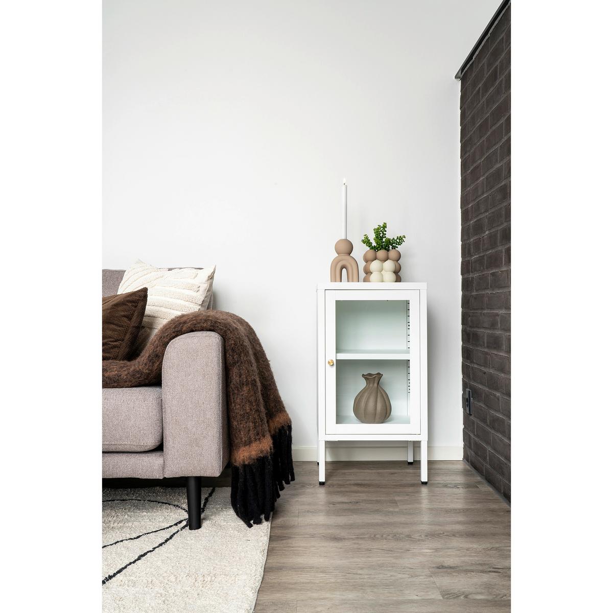 GARDEROBENSCHRANK Dalby Weiß B: 38cm - Transparent/Weiß, Design, Glas/Metall (38/70/35cm) - MID.YOU