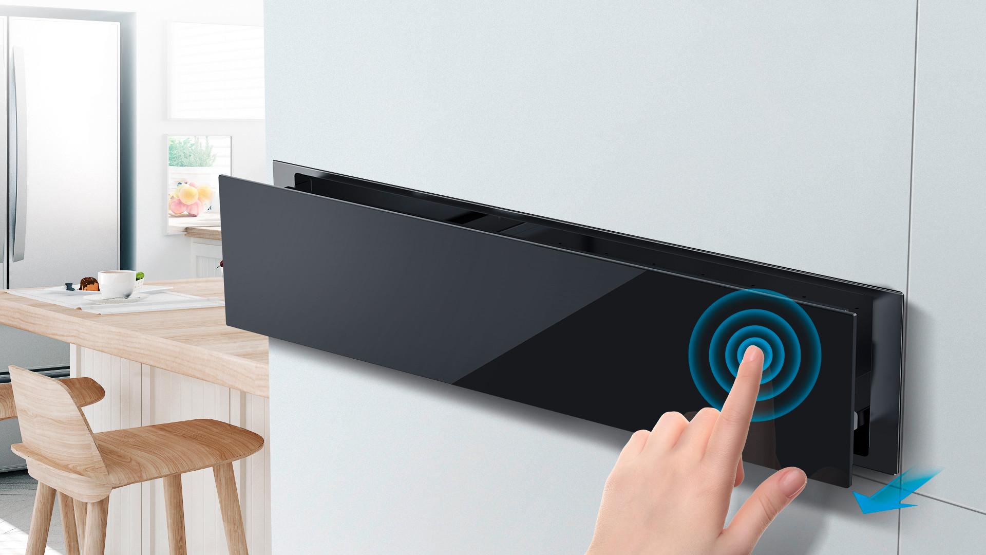 Wärmeschublade MWmtcn14j-Bk - Schwarz, MODERN, Glas (59.5/14.1/54.1cm) - Midea
