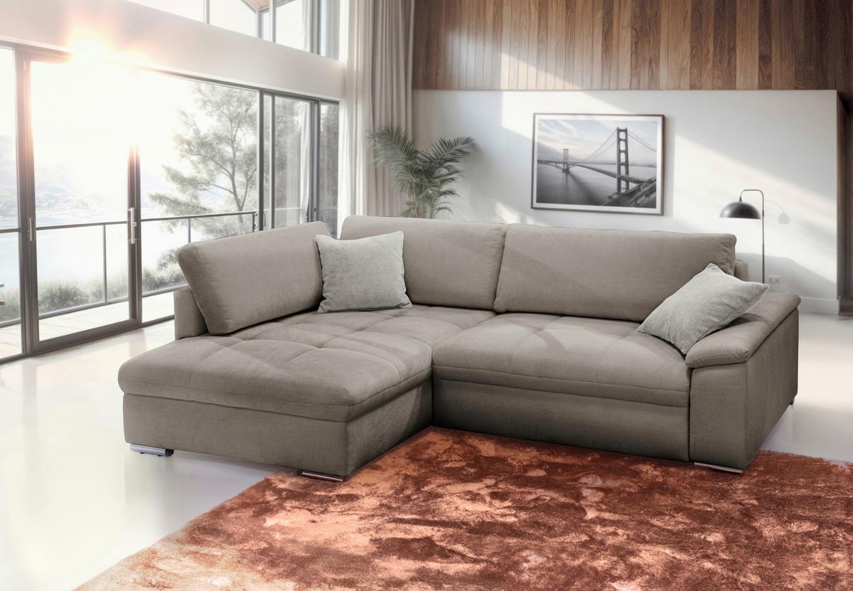 Ecksofa Casa Grand Hellbraun S: 175x268 Cm - Hellbraun/Beige, Design, Textil (178/268cm) - Livetastic