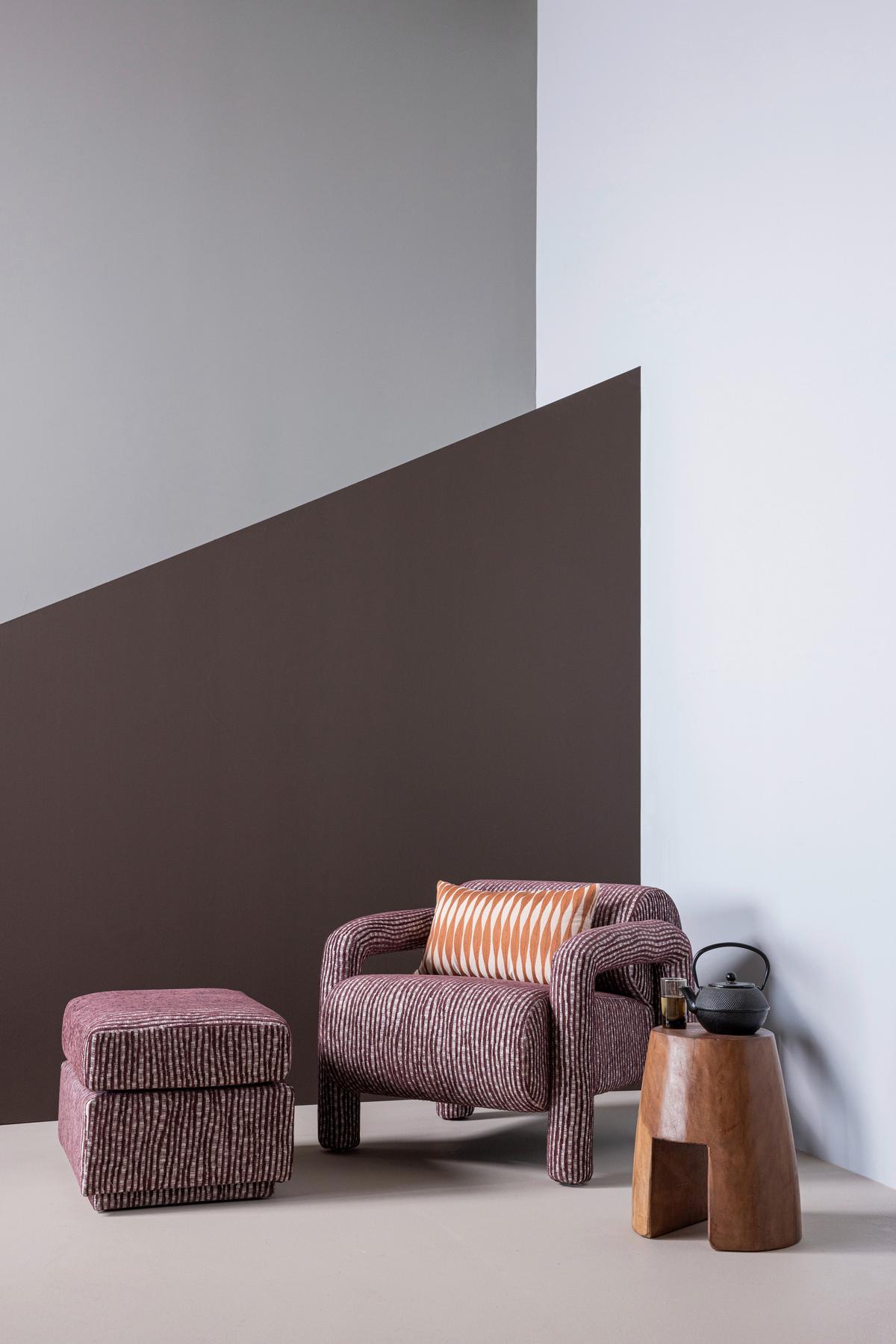 SESSEL Lenny Bordeaux B: 76cm - Bordeaux, MODERN, Textil (76/65/82cm) - Livetastic