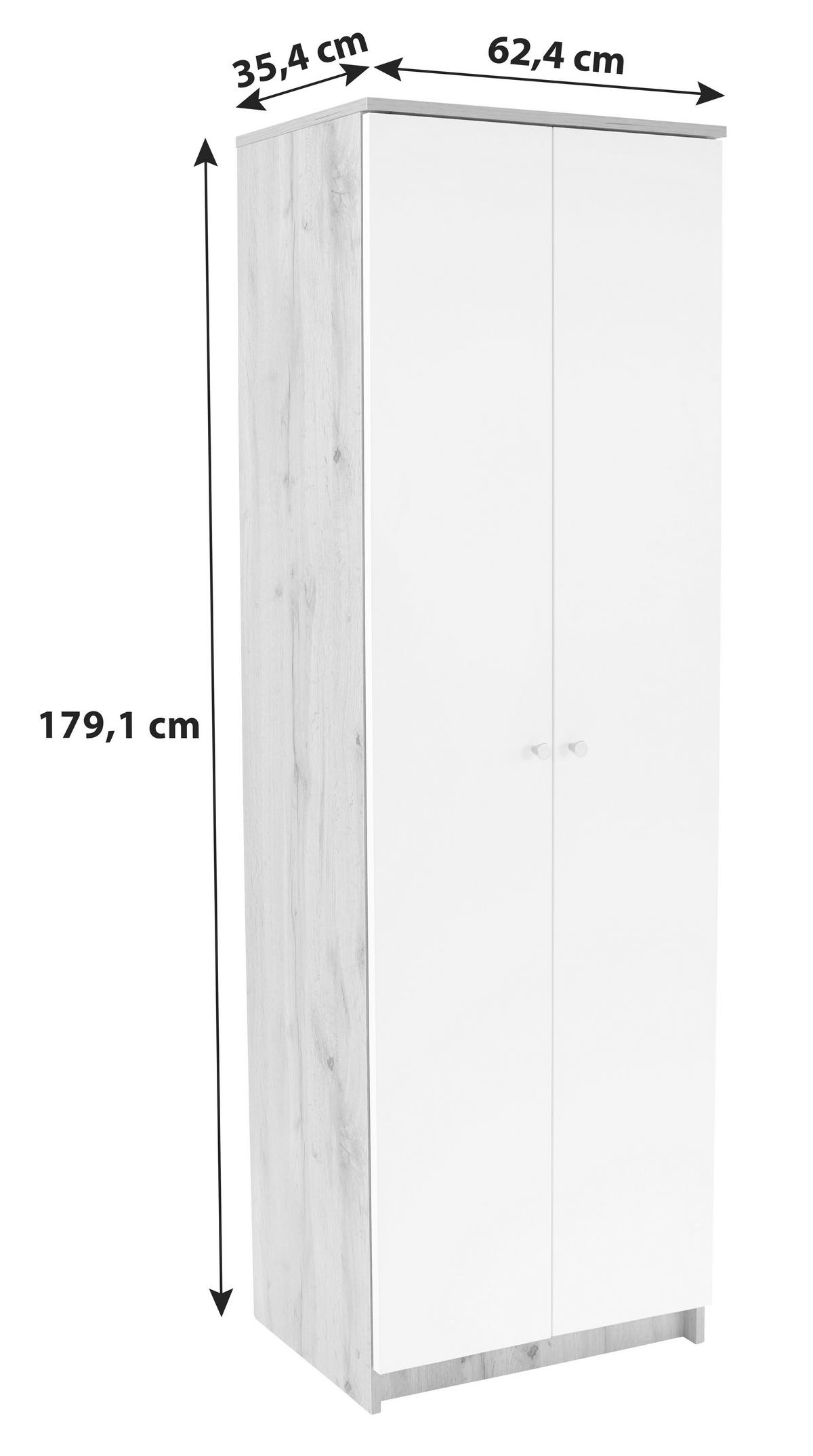 Cipősszekrény Kv05 *TOP ÁR* - Artisan tölgy/fehér, Modern (62,4/178,6/35,4cm) - Best Price