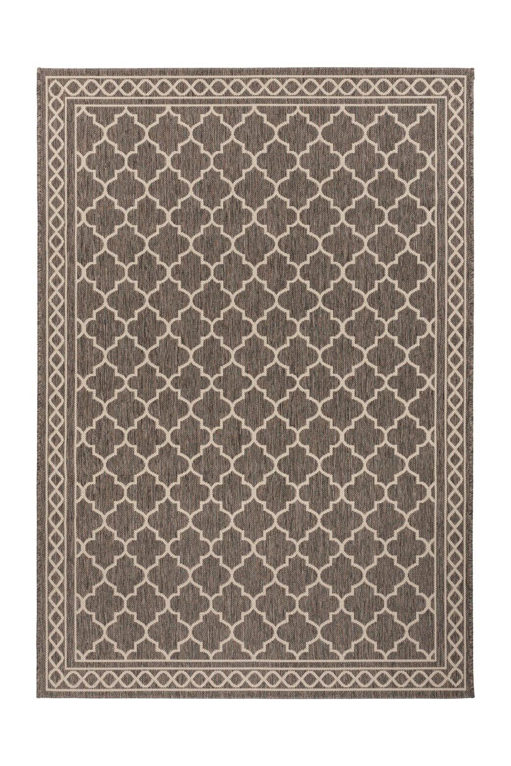 Flachwebteppich Splash 300 Braun/Creme, 80x150 cm - Creme/Braun, KONVENTIONELL, Textil (80/150cm) - Kayoom